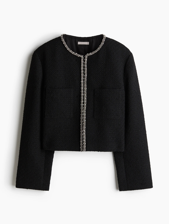 H&M Jackets & Blazers - Rhinestone Black Blazer Jacket h&M XXL